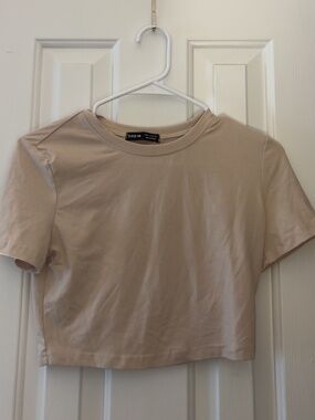 Beige Cropped Shein Top